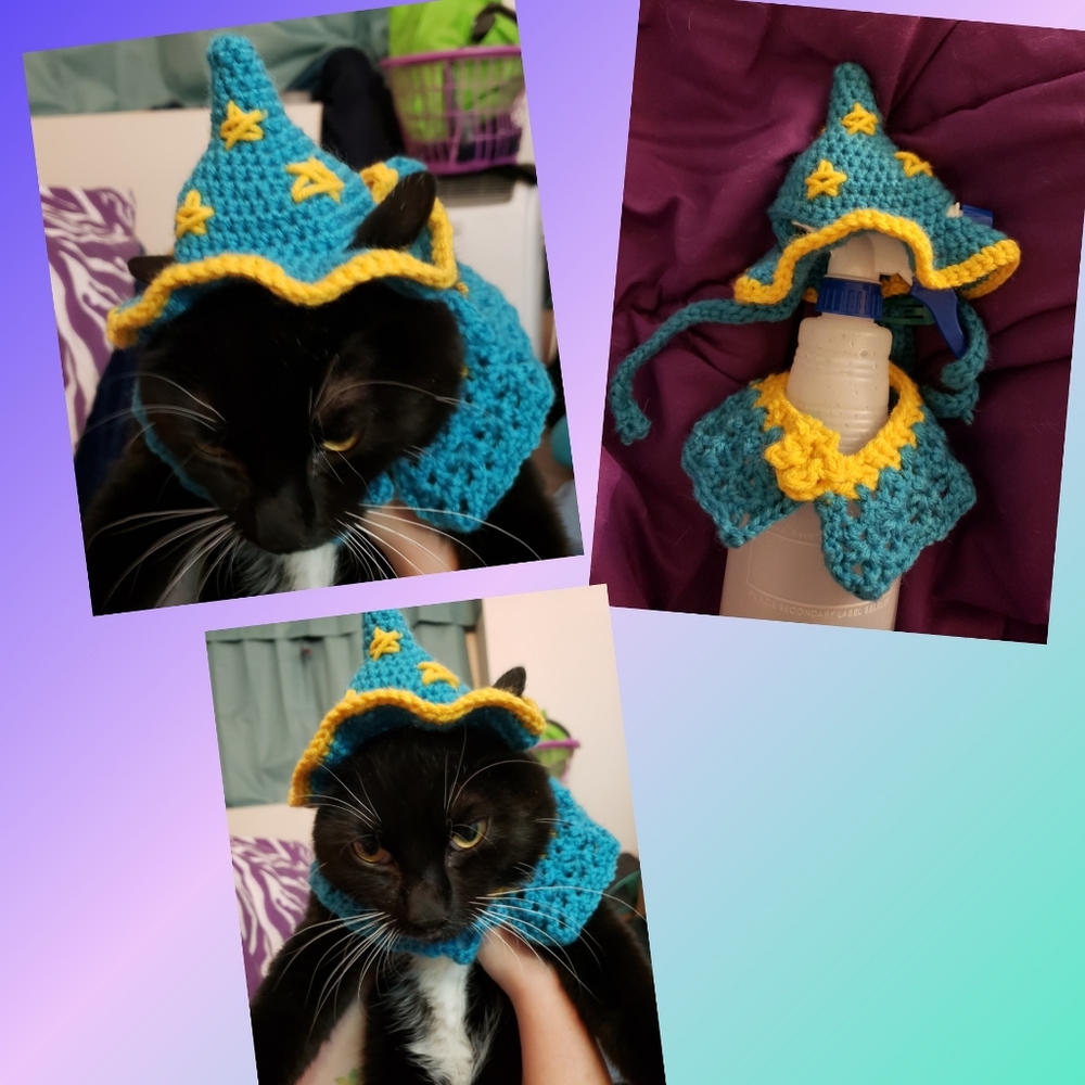Crochet Wizard Cat Costume